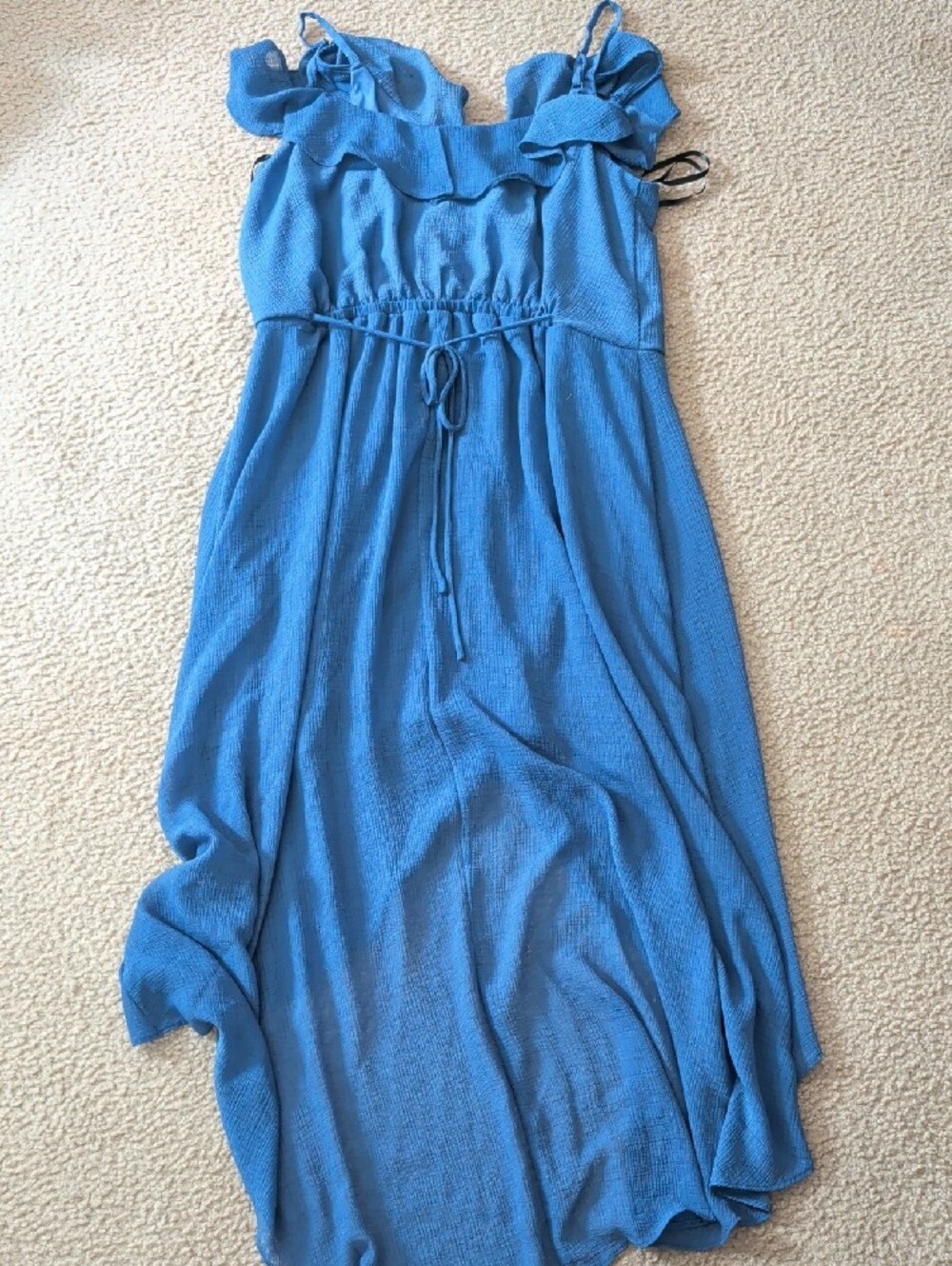 by & by Blue Ruffle High-Low Wrap Dress - Picture 2 of 4